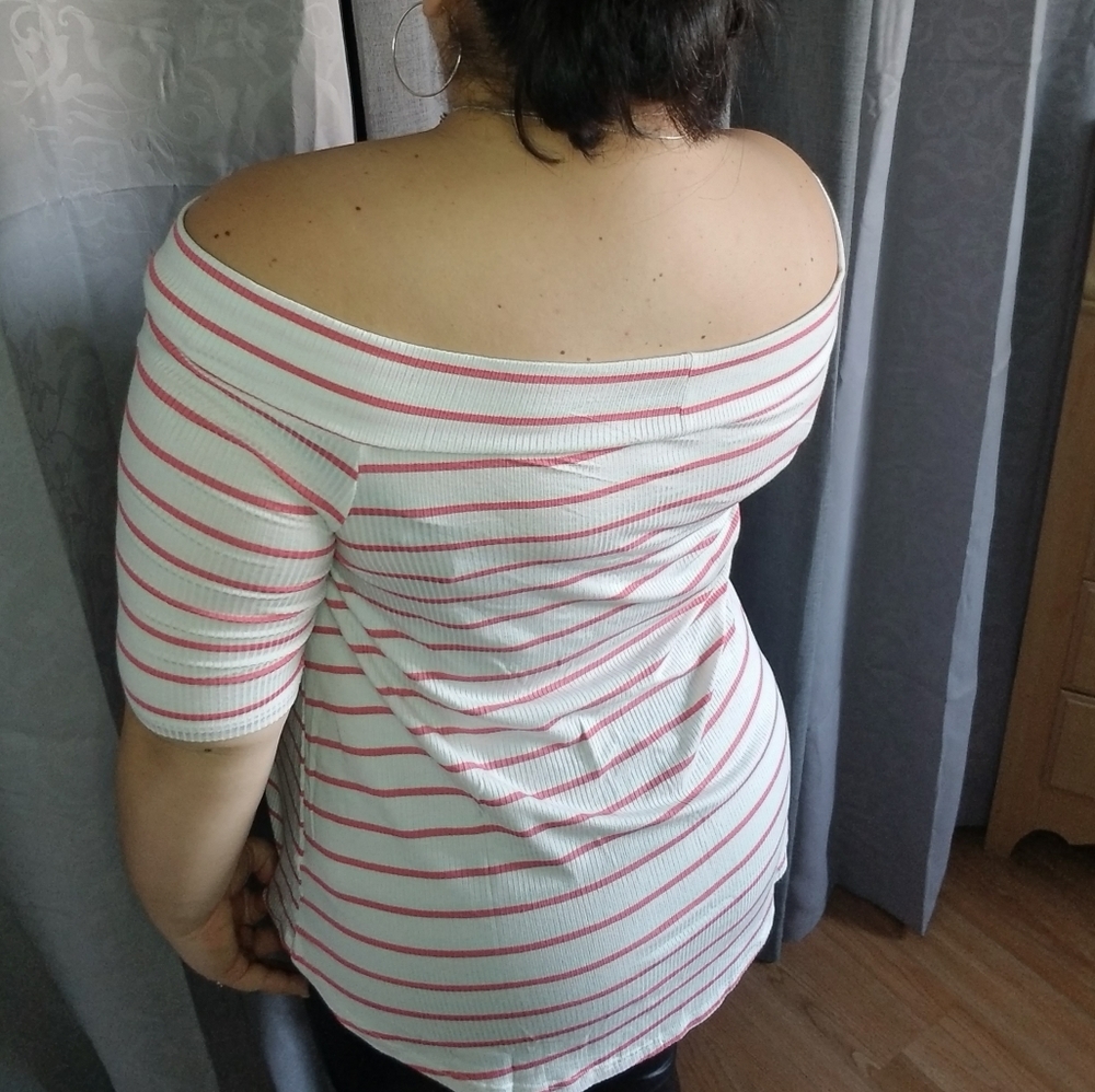 Ribbed Off The Shoulder Top - Picture 4 of 4